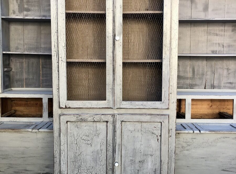 Antiguo Armario Alacena Gris Tela Gallinero00002